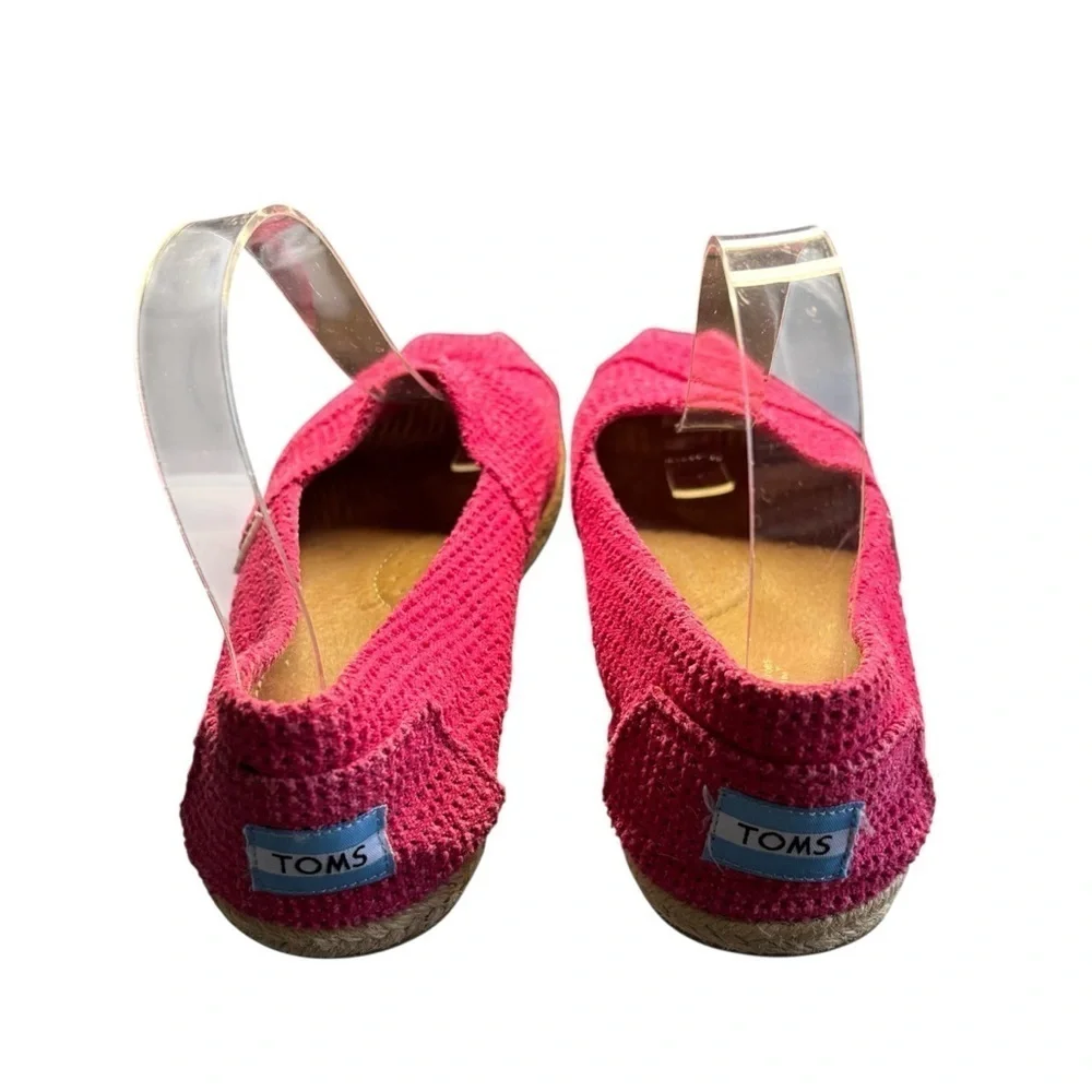 Tom’s Women's Fuchsia Pink Slip-On Woven Espadrilles Size 8